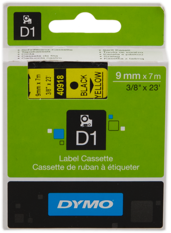 DYMO Standard-D1-Band 40918 Schriftband Schwarz auf Gelb