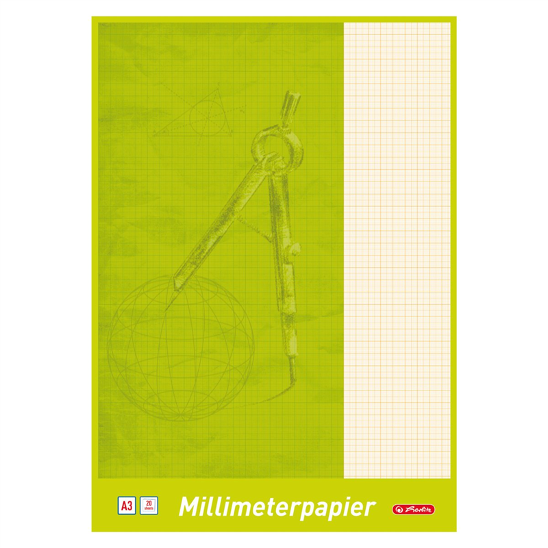 Herlitz Millimeterpapier DIN A3, 80 g/qm 