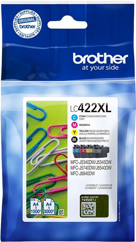 Brother LC-422XL Multipack Schwarz / Cyan / Magenta / Gelb